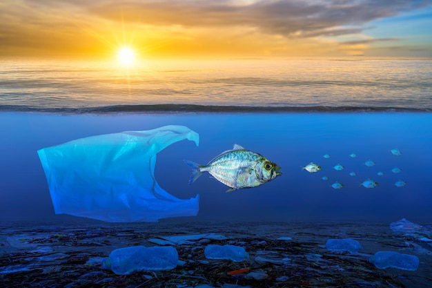 Scenic view of sea during sunset