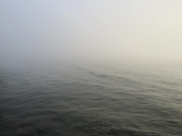 Scenic view of sea during foggy weather