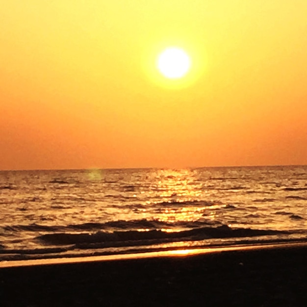 Scenic view of sea at sunset