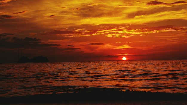 scenic view of sea during sunset