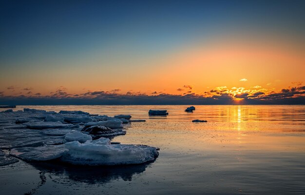 scenic view of sea during sunset