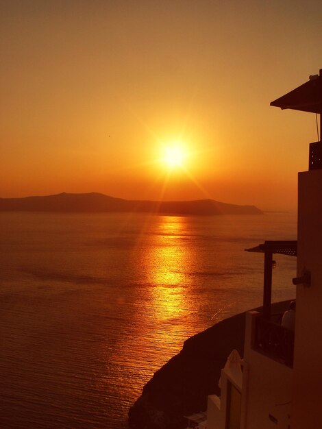 Scenic view of sea at sunset