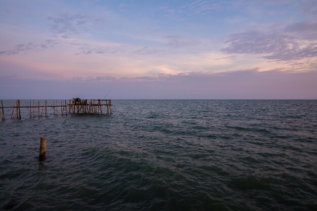 Scenic view of sea at sunset