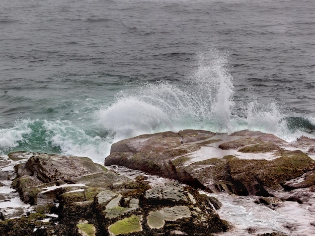 Foto la vista panoramica delle onde del mare