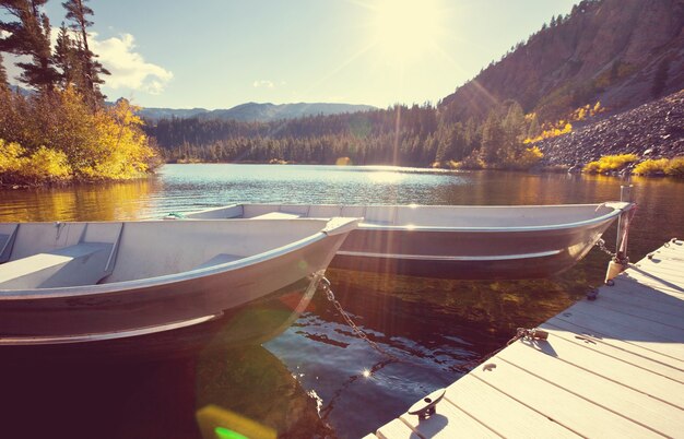 Scenic view of Sierra Nevada Mountain. fall foliage landscape. California,USA.