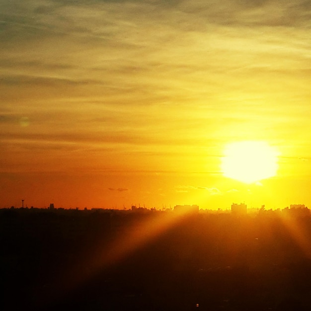 Scenic view of silhouette landscape against sky during sunset