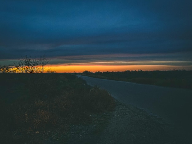 Scenic view of silhouette landscape against sky during sunset