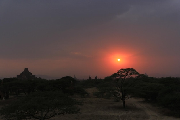 Scenic view of silhouette landscape against sky during sunset