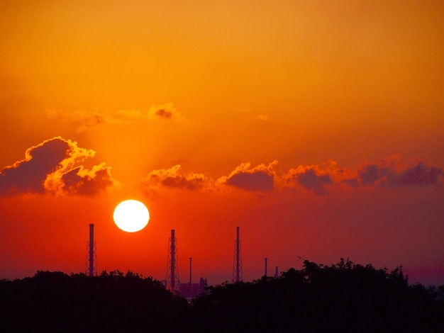 Scenic view of silhouette tree against sky during sunset