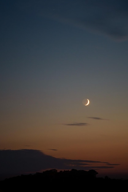 Foto la vista panoramica del cielo notturno