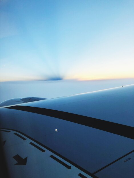 Scenic view of sky seen through airplane window