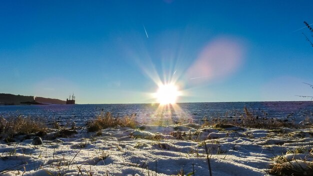 Scenic view of snow against sky