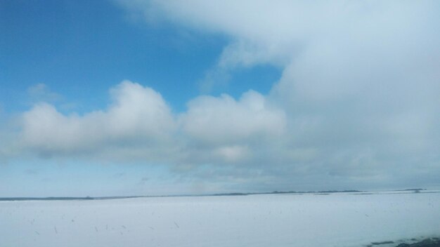 Scenic view of snow against sky