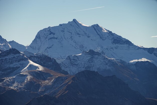 Scenic view of snowcapped mountain against sky