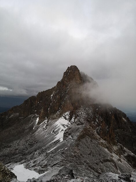 Scenic view of snowcapped mountain against sky