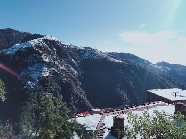 Scenic view of snowcapped mountains