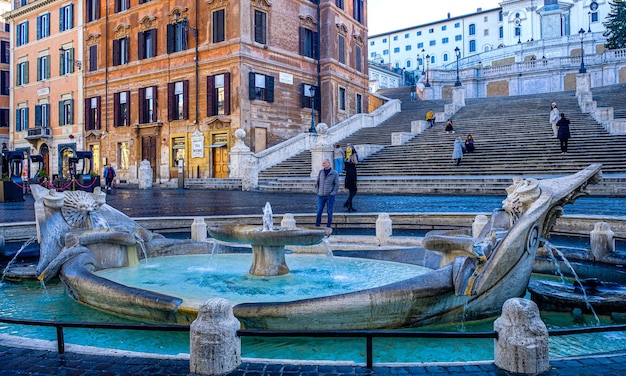 Photo scenic view of spanish steps in rome