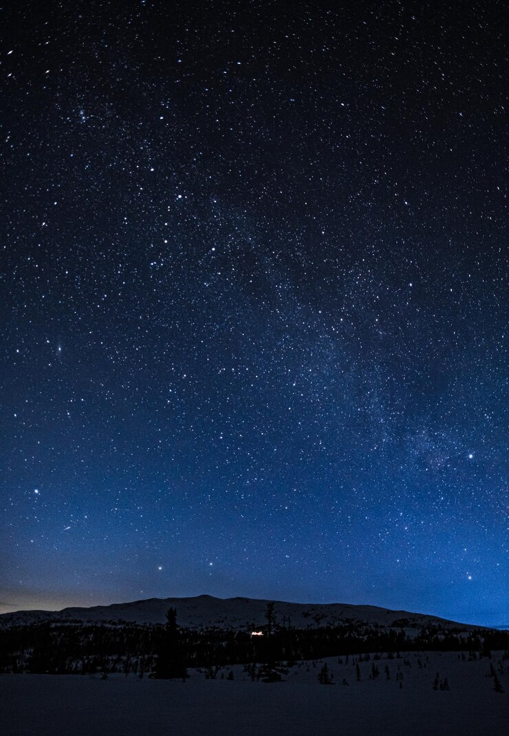 Photo scenic view of star field against sky at night