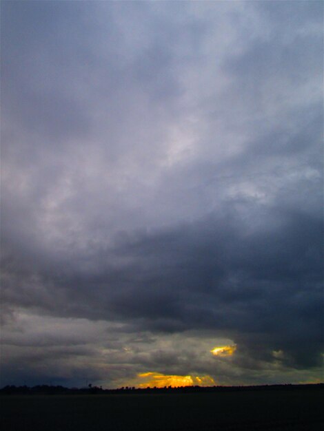 Scenic view of storm clouds over land