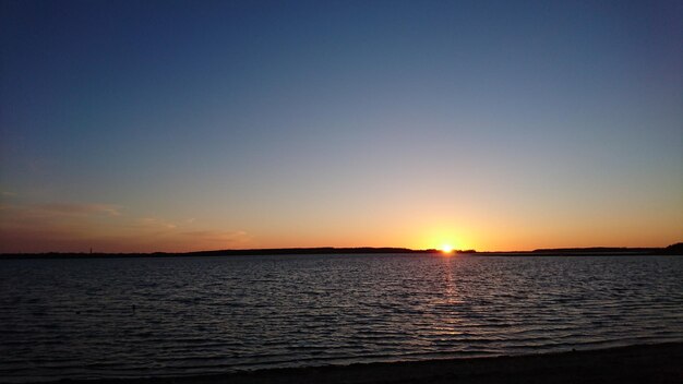 Scenic view of sunset over river