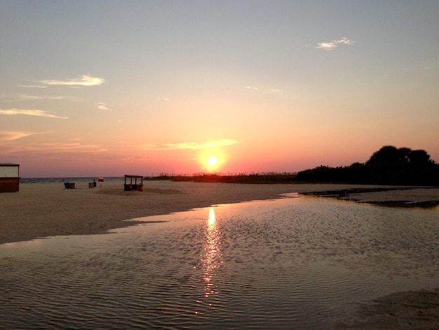 Scenic view of sunset over river