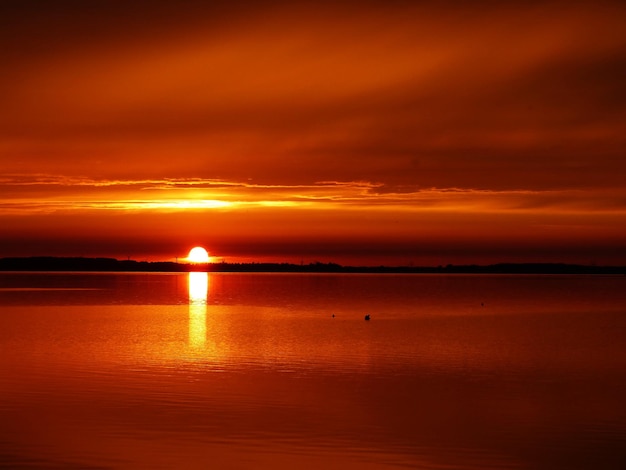 Scenic view of sunset over sea