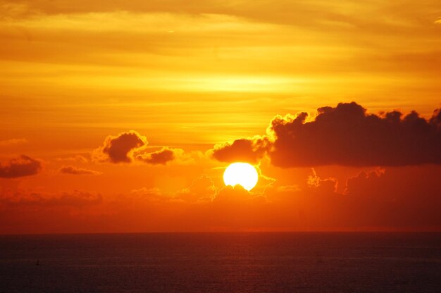 Scenic view of sunset over sea