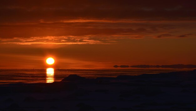 Scenic view of sunset over sea