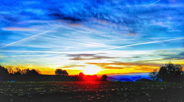 Scenic view of sunset over sea