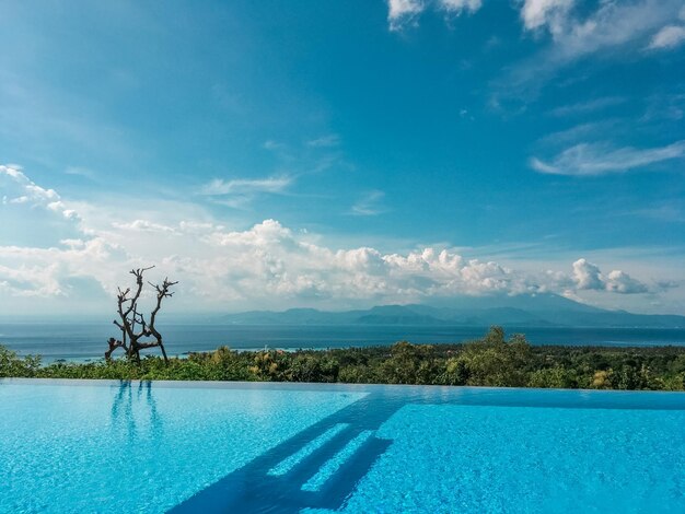 Scenic view of swimming pool against sky