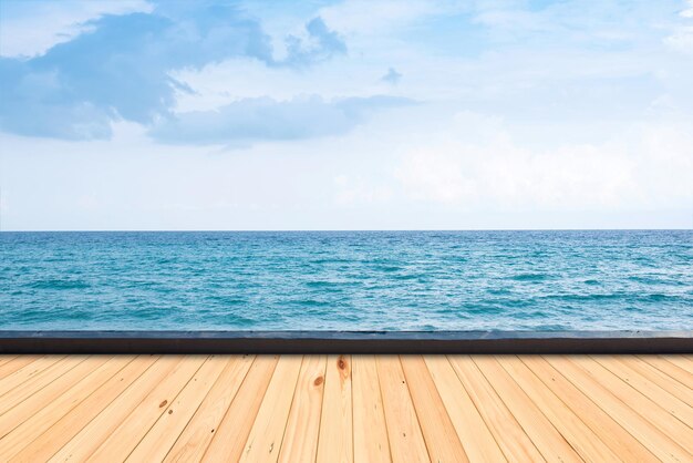 Photo scenic view of swimming pool by sea against sky