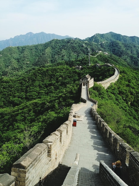 Photo scenic view of wall of china