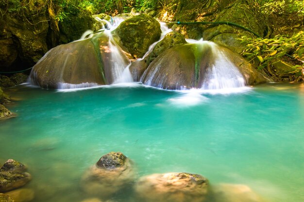 Scenic view of waterfall