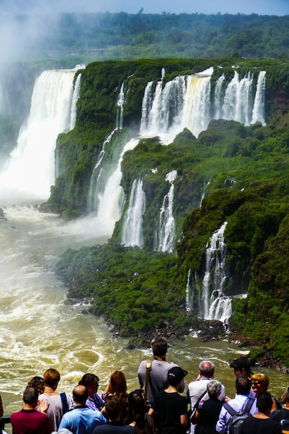 Scenic view of waterfall