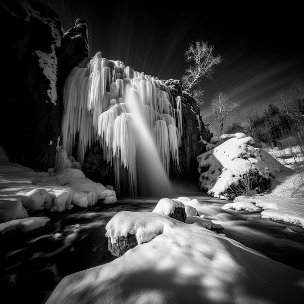 Foto vista panoramica della cascata