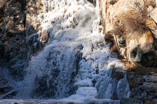 Scenic view of waterfall