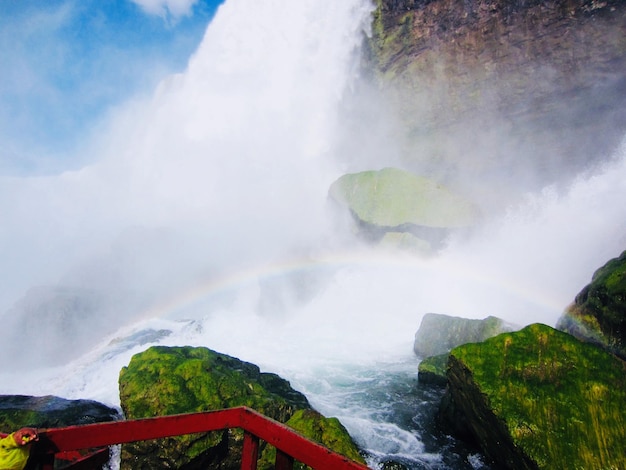 Scenic view of waterfall