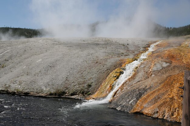 Scenic view of waterfall