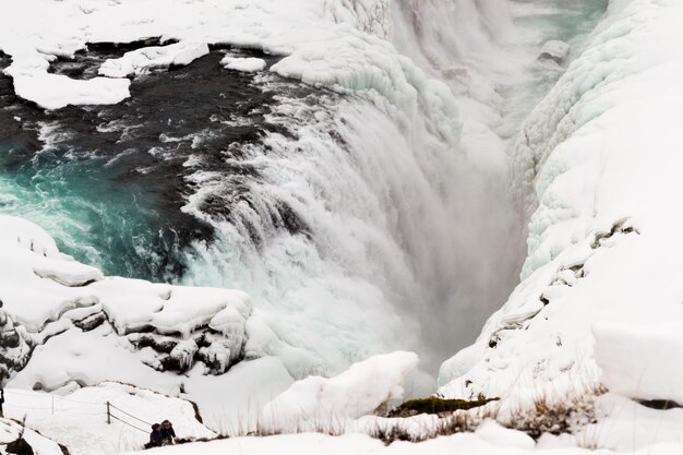 Scenic view of waterfall