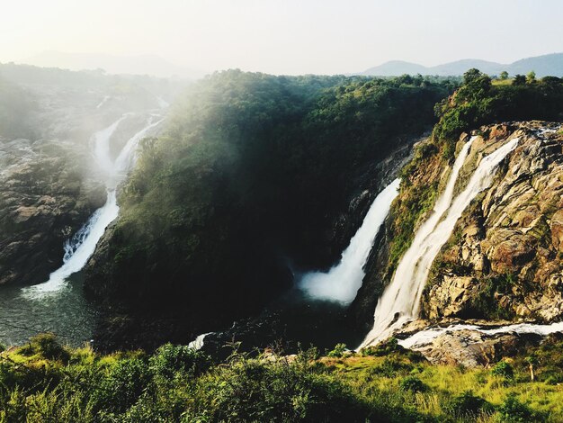 Scenic view of waterfall