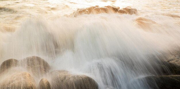 Scenic view of waterfall