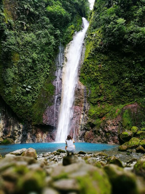 Foto la vista panoramica della cascata