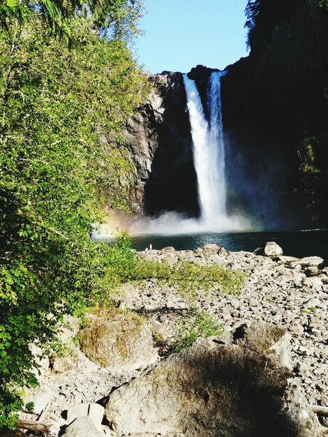 Scenic view of waterfall