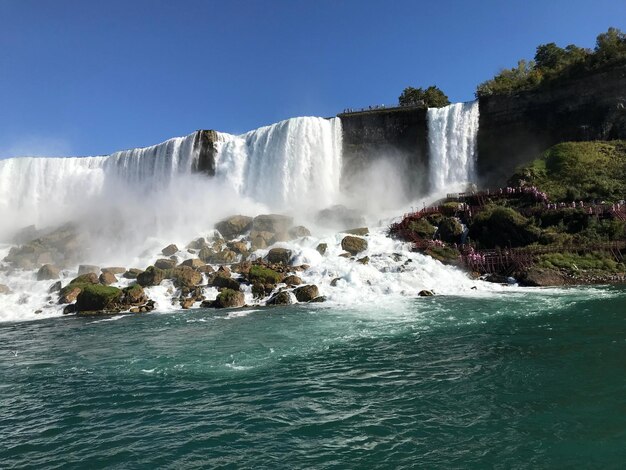 Scenic view of waterfall