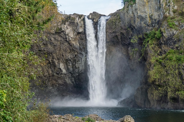 Scenic view of waterfall