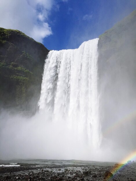 Scenic view of waterfall