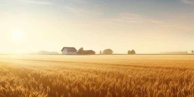 Scenic View of Wheat Farm