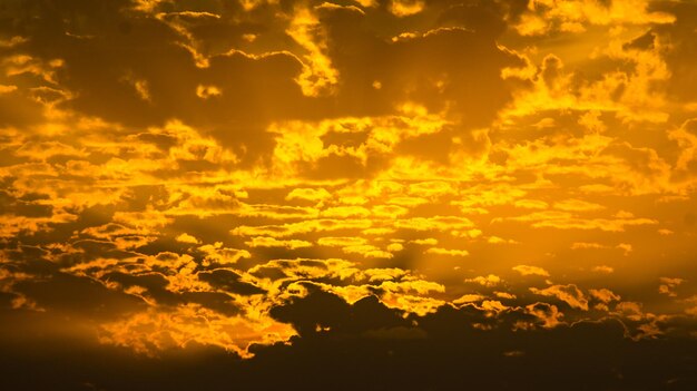 Foto la vista panoramica del cielo giallo