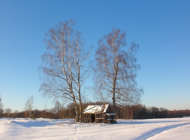 Scenic winter landscape Sunset scenic view