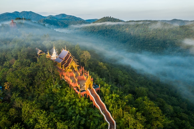 Scenics view of temple on mountain